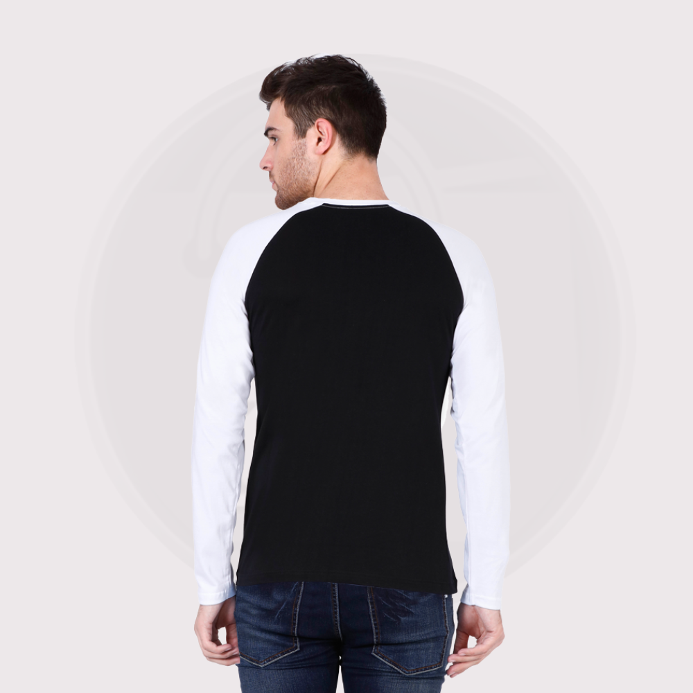 Male Raglan Full Sleeve Black Charcoal Melange