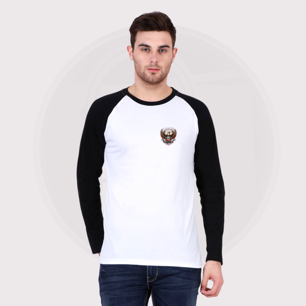 Male Raglan Full Sleeve Black Charcoal Melange