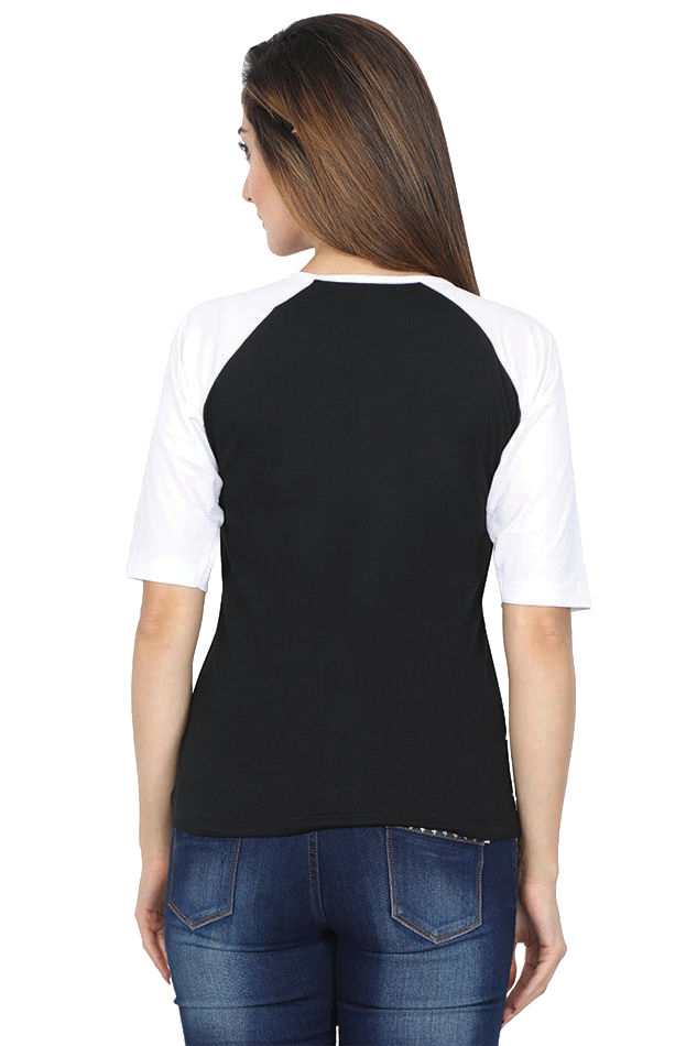 Female Raglan Full Sleeve Black Charcoal Melange