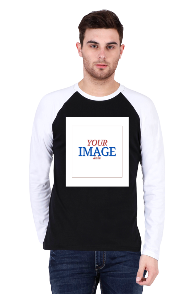 Male Raglan Full Sleeve Black Charcoal Melange