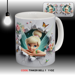 Unisex White Coffee Mug White 11 OZ - Tinker Bell 1   11oz