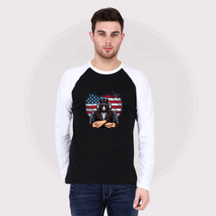 Male Raglan Full Sleeve Black Charcoal Melange