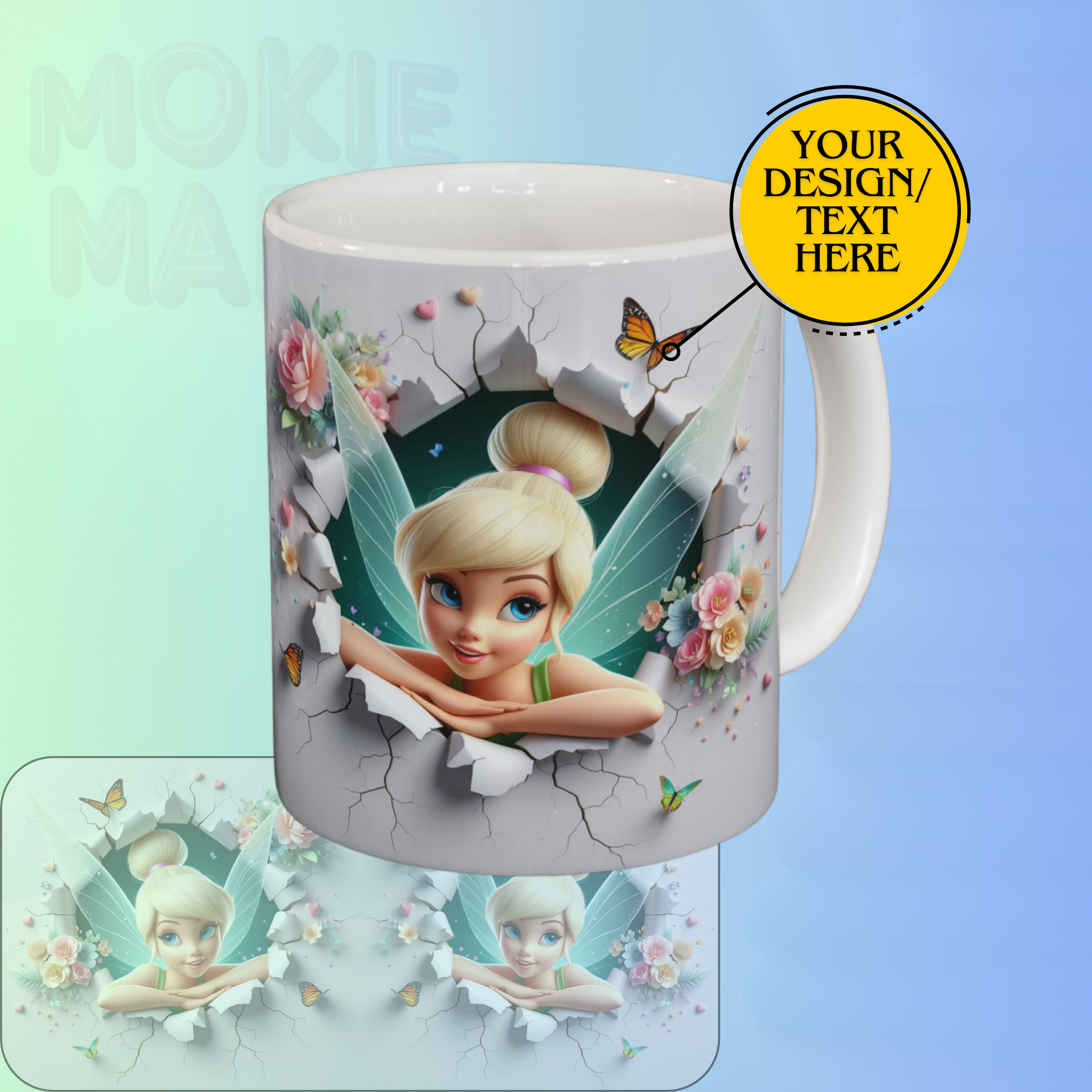 Unisex White Coffee Mug White 11 OZ - Tinker Bell 1   11oz