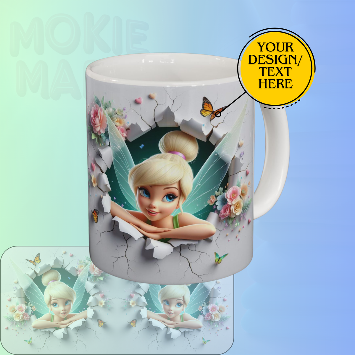 Unisex White Coffee Mug White 11 OZ - Tinker Bell 1   11oz